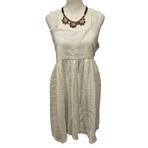 Natural Life Tricia Mini Dress white gauzy cotton womens XL boho coastal garden